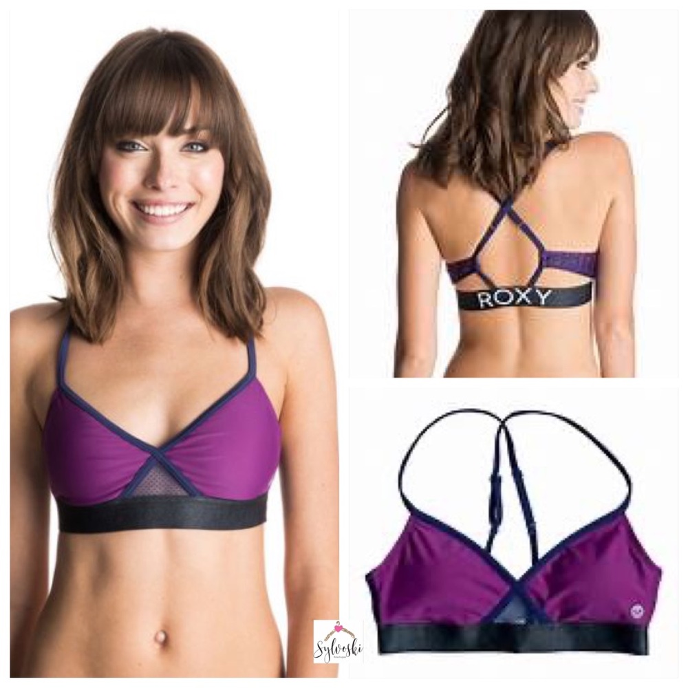 🌊Roxy Caribbean Sunset Criss Cross Bikini Top - Picture 1 of 7